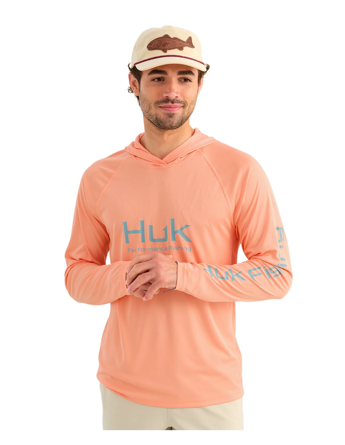 Image of Huk Vented Pursuit Hoodie - Coral Reef