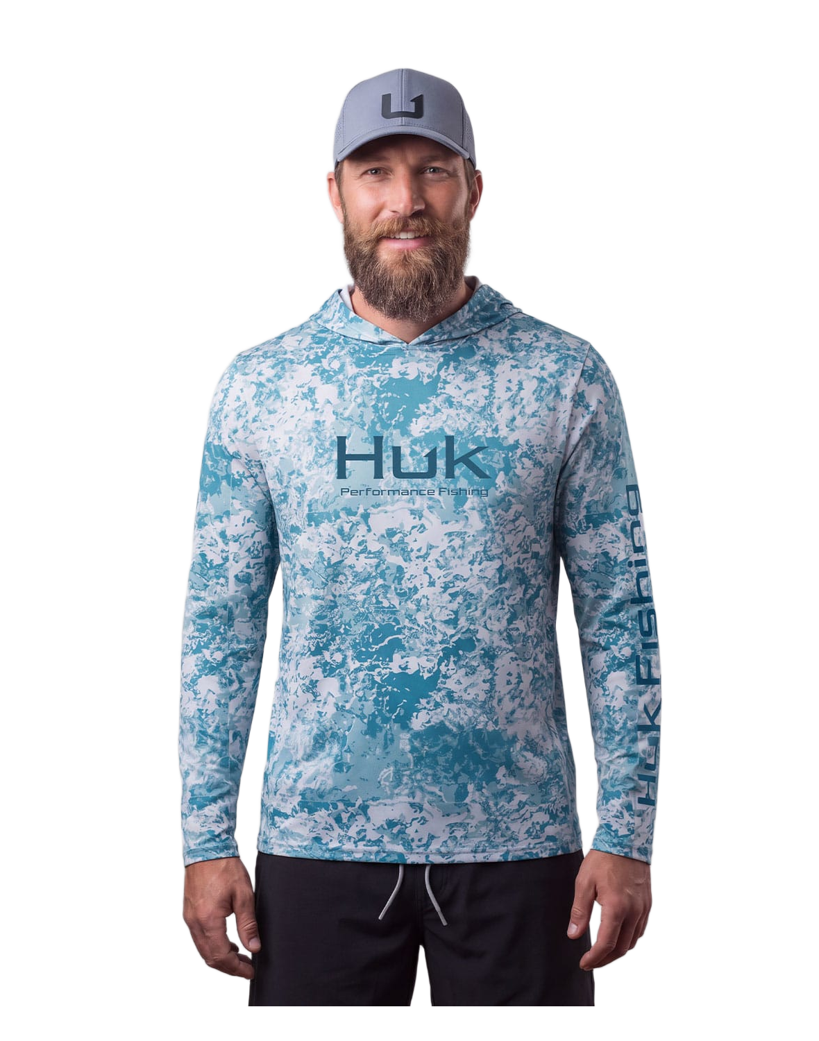 Image of Huk Pursuit Mossy Oak Hoodie - Aqua Haze