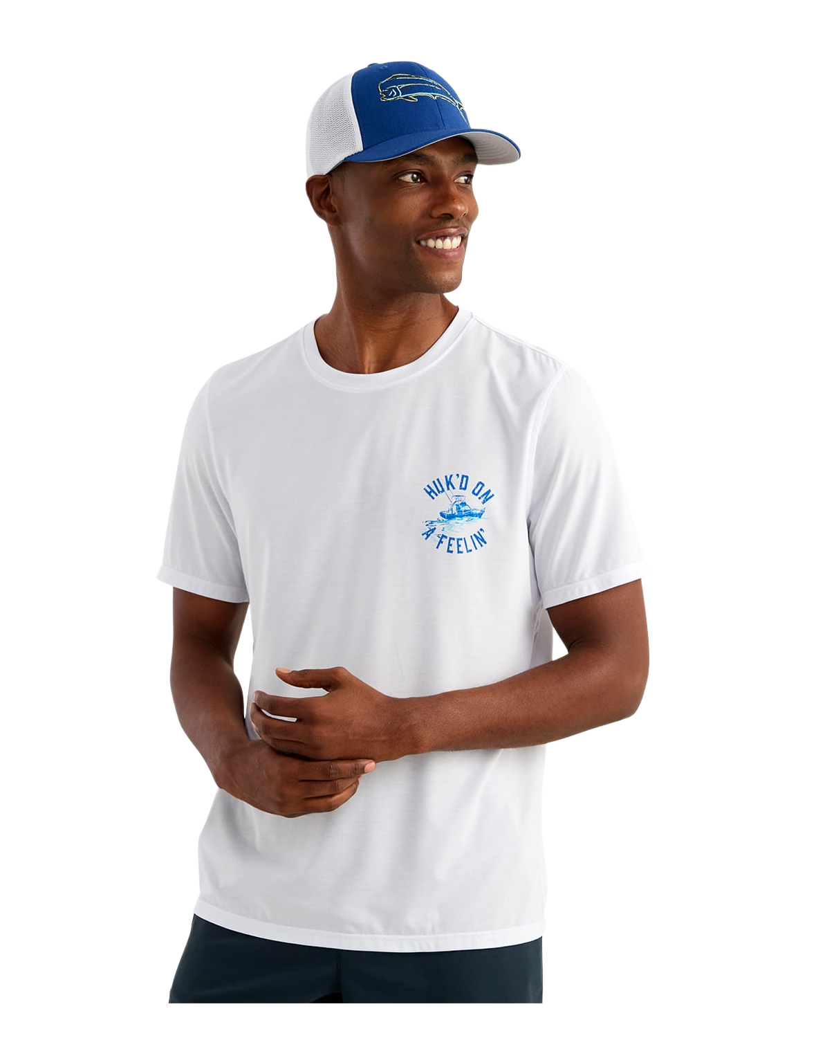 Huk Drift Crew-Neck Graphic Short-Sleeve T-Shirt - White