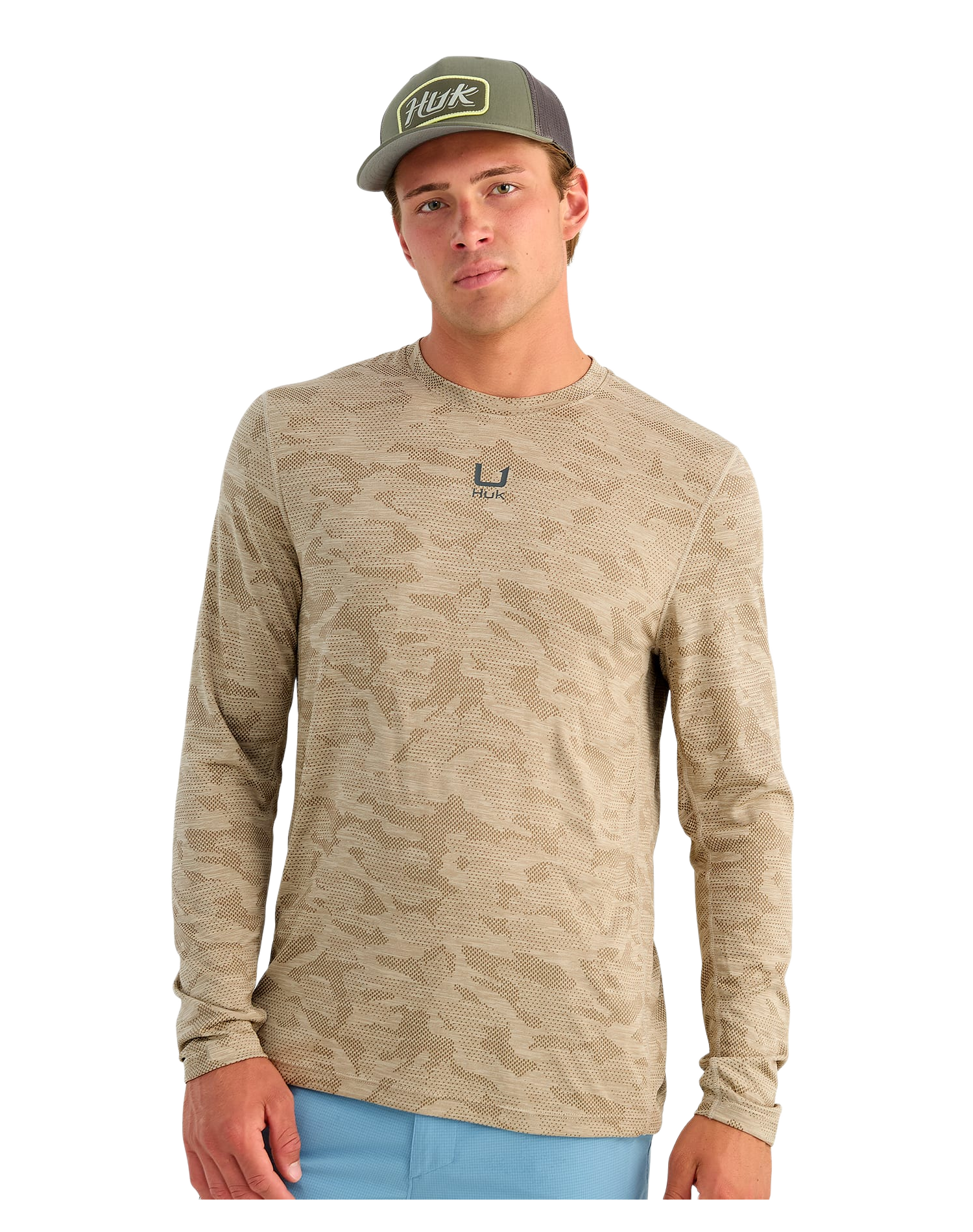 Image of Huk A1A Pro Long-Sleeve Crew - River Rock