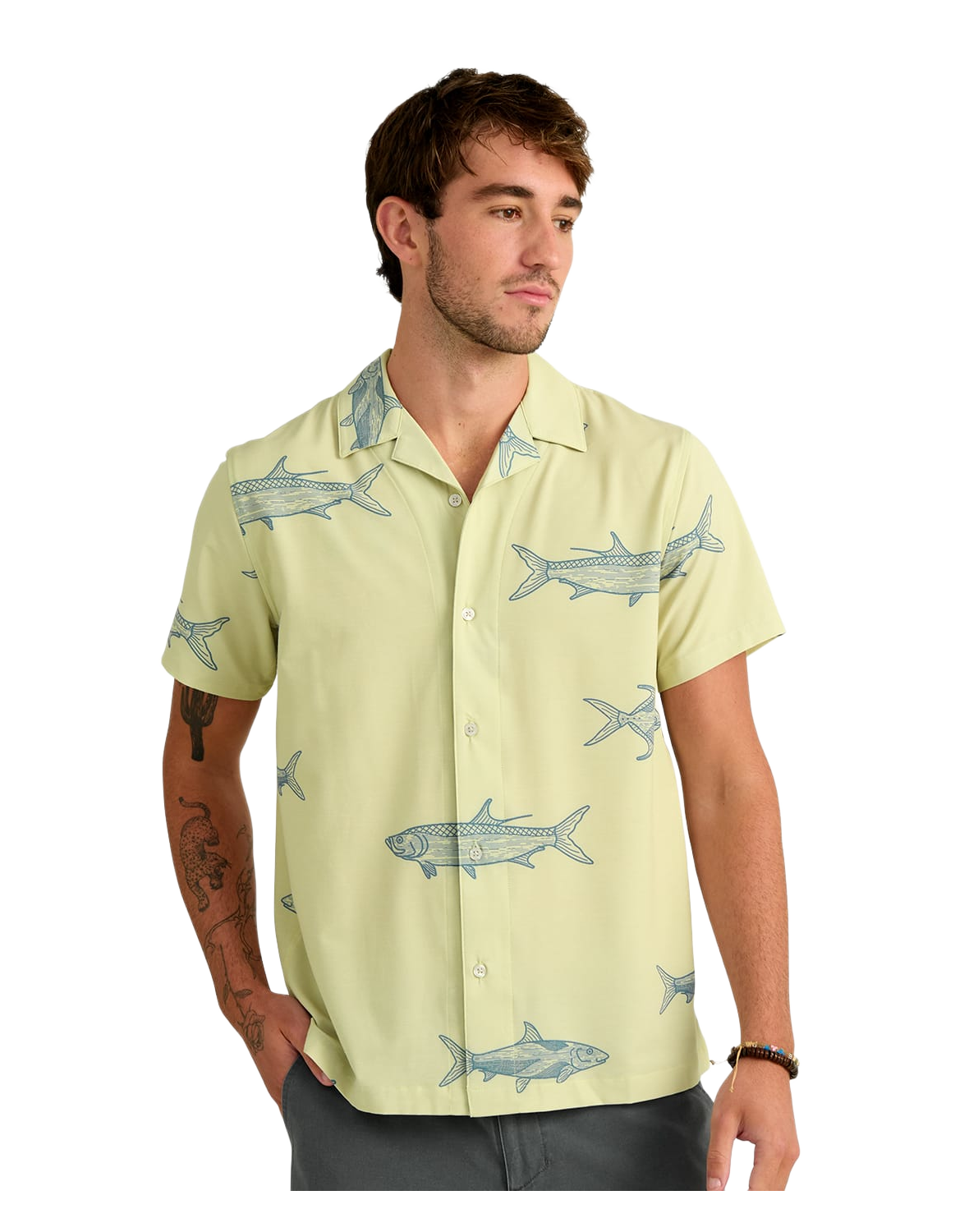 Huk Camp Short-Sleeve Button-Up Shirt - Spanish Moss