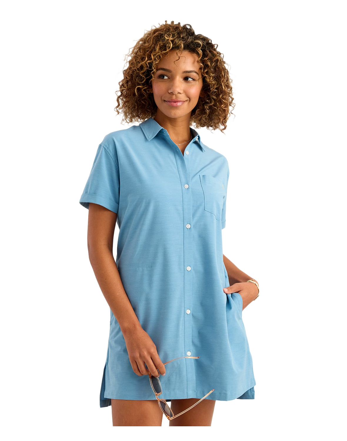 Image of Huk Kona Cover-Up Dress - Blue Shadow
