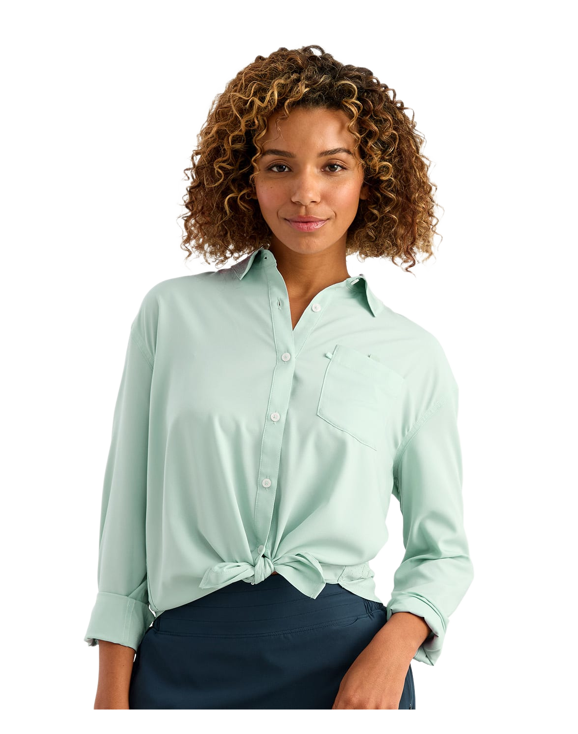 Huk Tide Point Oversized Long-Sleeve Shirt - Heron Blue