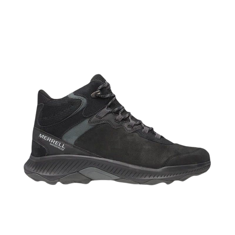 Merrell Speed Strike 2 Leather Mid Waterproof Hiking Boots for Men - Black