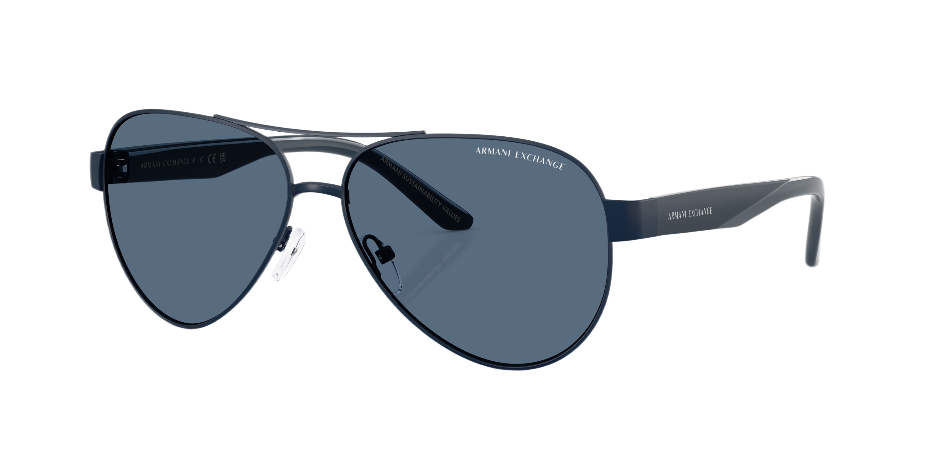 Image of Armani Exchange AX2034S Sunglasses - Black/Blue - Large