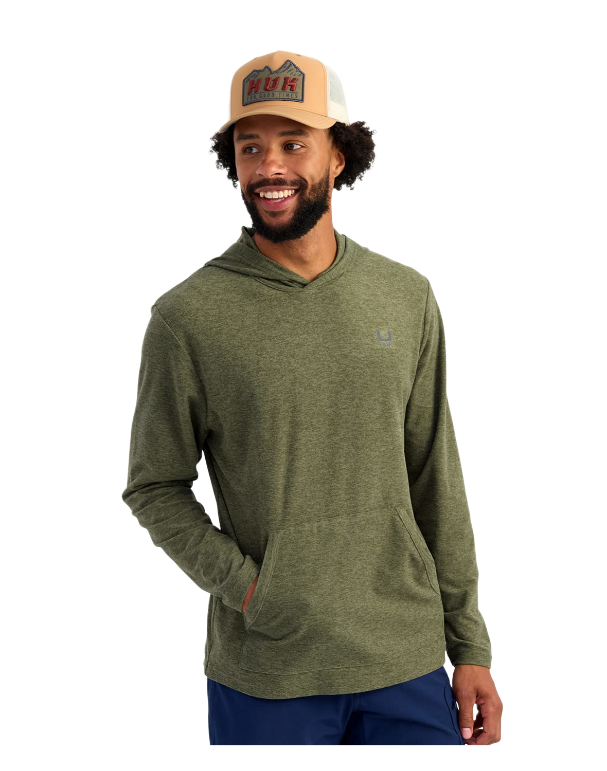 Huk Leeward Fleece Hoodie - Heather Moss