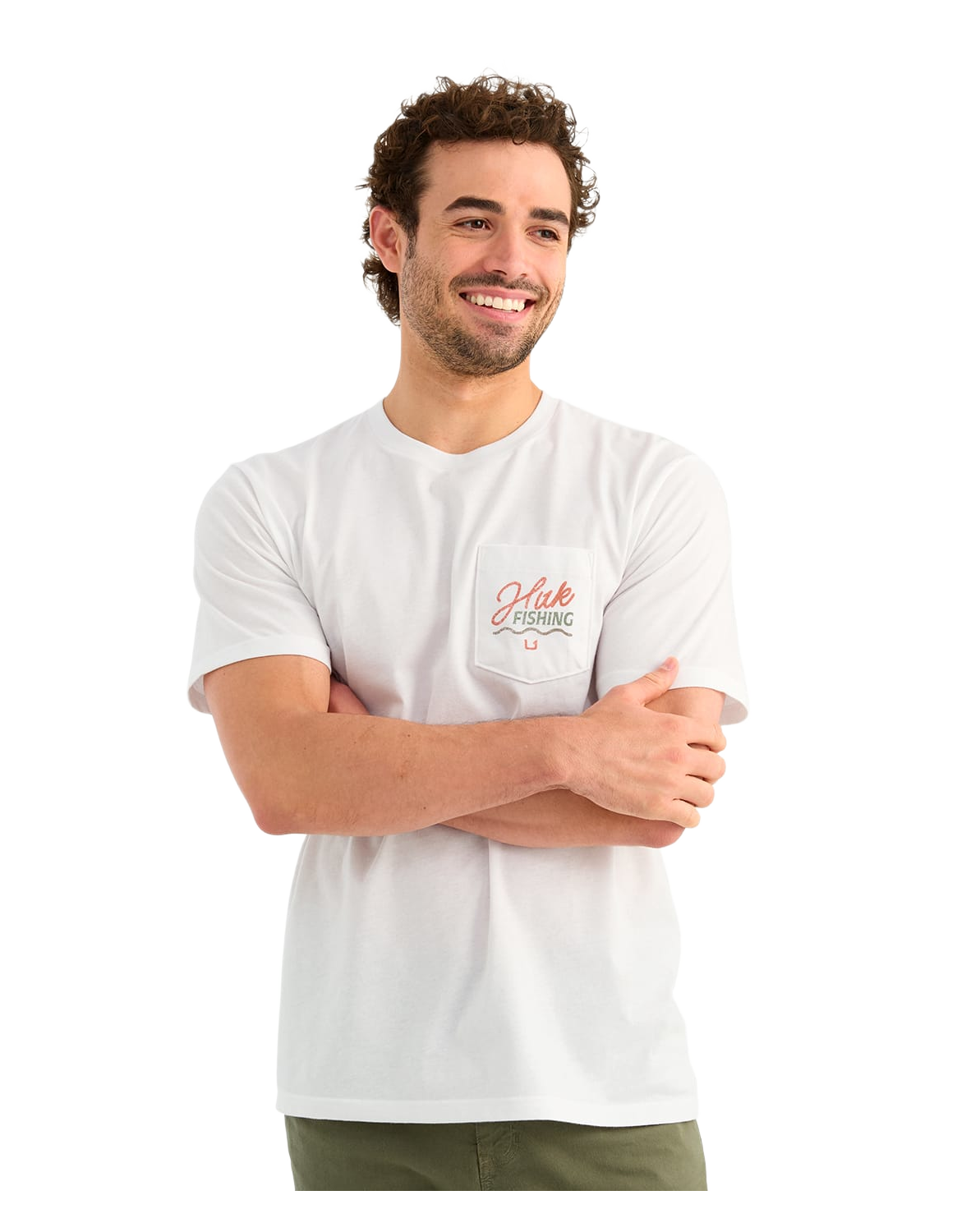 Huk Wave Short-Sleeve Pocket T-Shirt - White