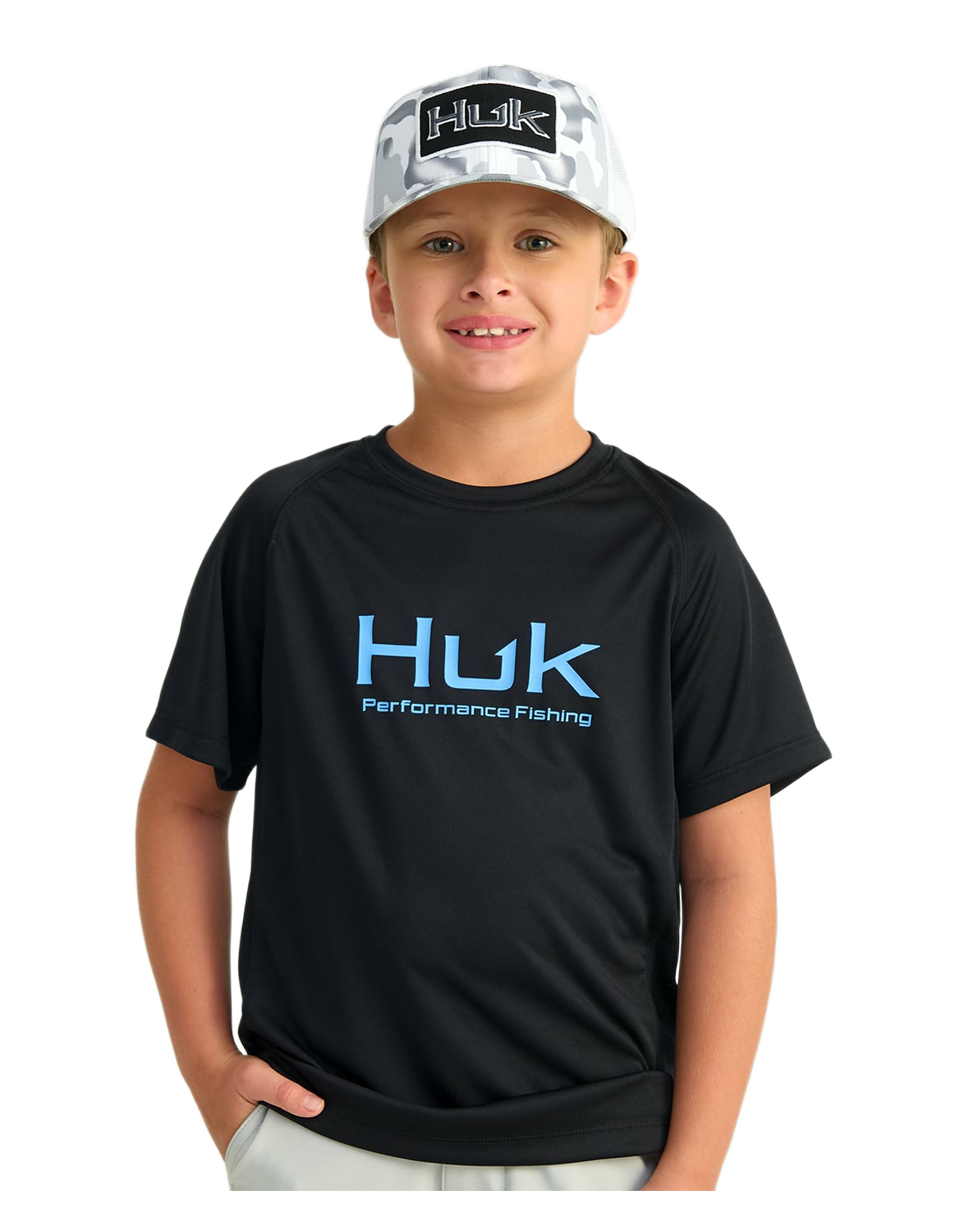 Huk Pursuit Short-Sleeve Crew Solid - Black