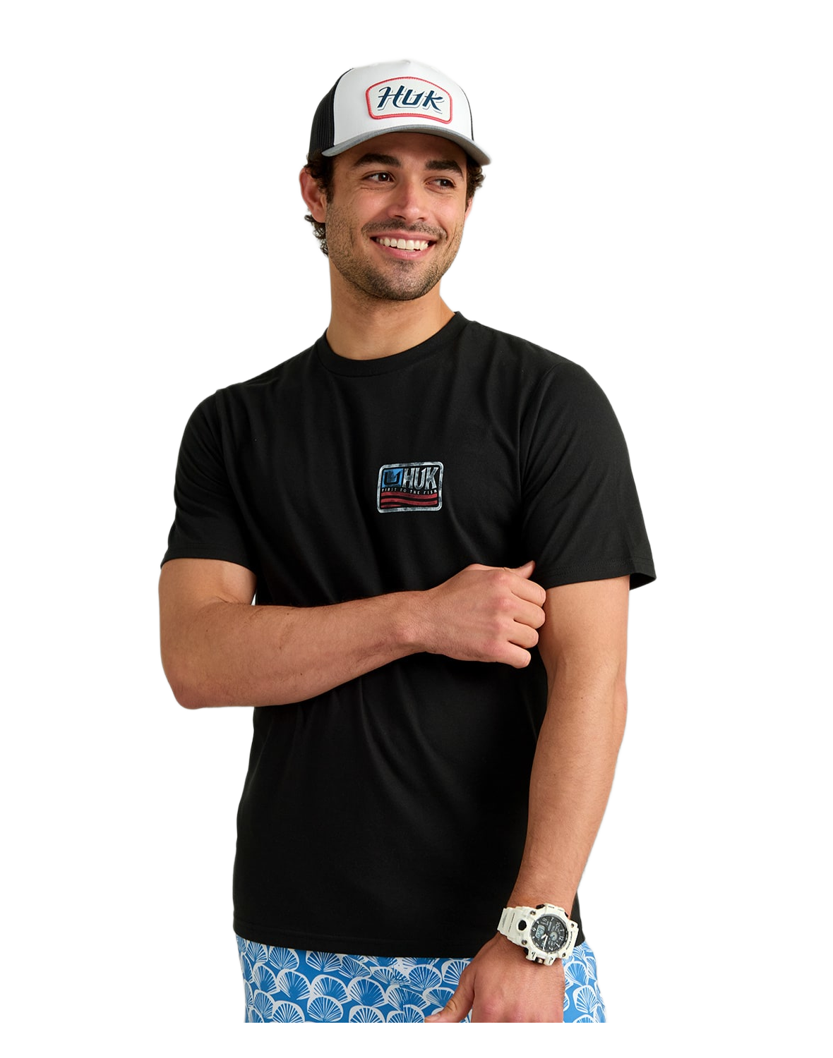 Image of Huk Born Wave Short-Sleeve T-Shirt - Black
