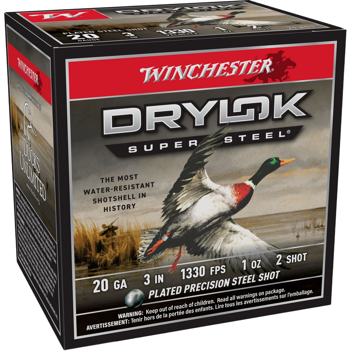Image of "Winchester Drylok Super Steel 20-Ga. 3"" 1-oz. Shotshells - 2 Shot - 250 Rounds"