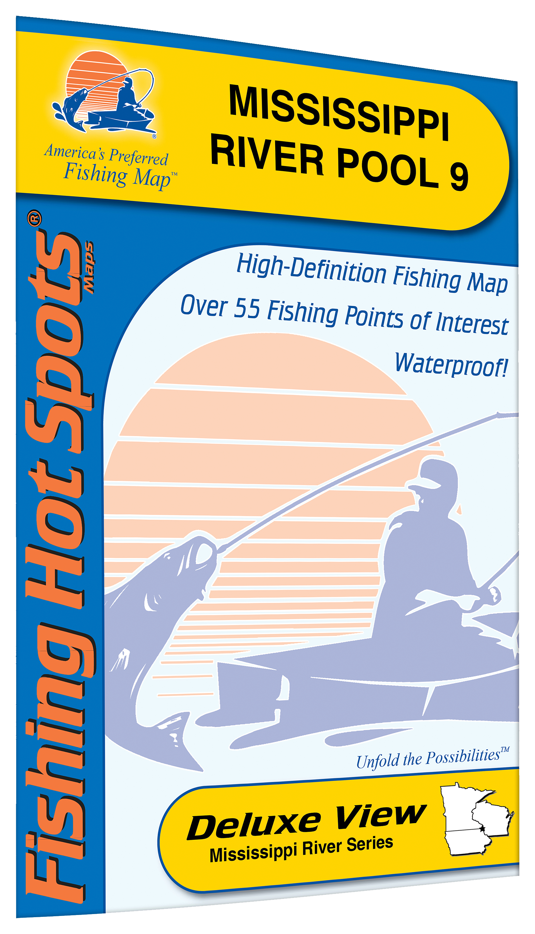 Fishing Hot Spots Freshwater Lake and River Fishing Map - Delevan Wisconsin