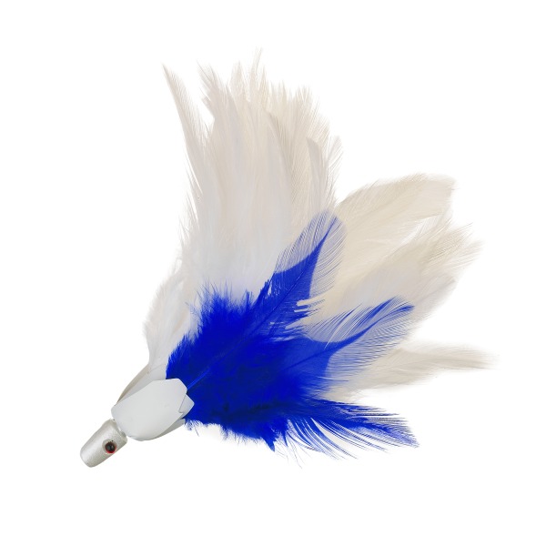 No-Alibi Trolling Feathers - Unrigged - 1/4 oz - Blue/White