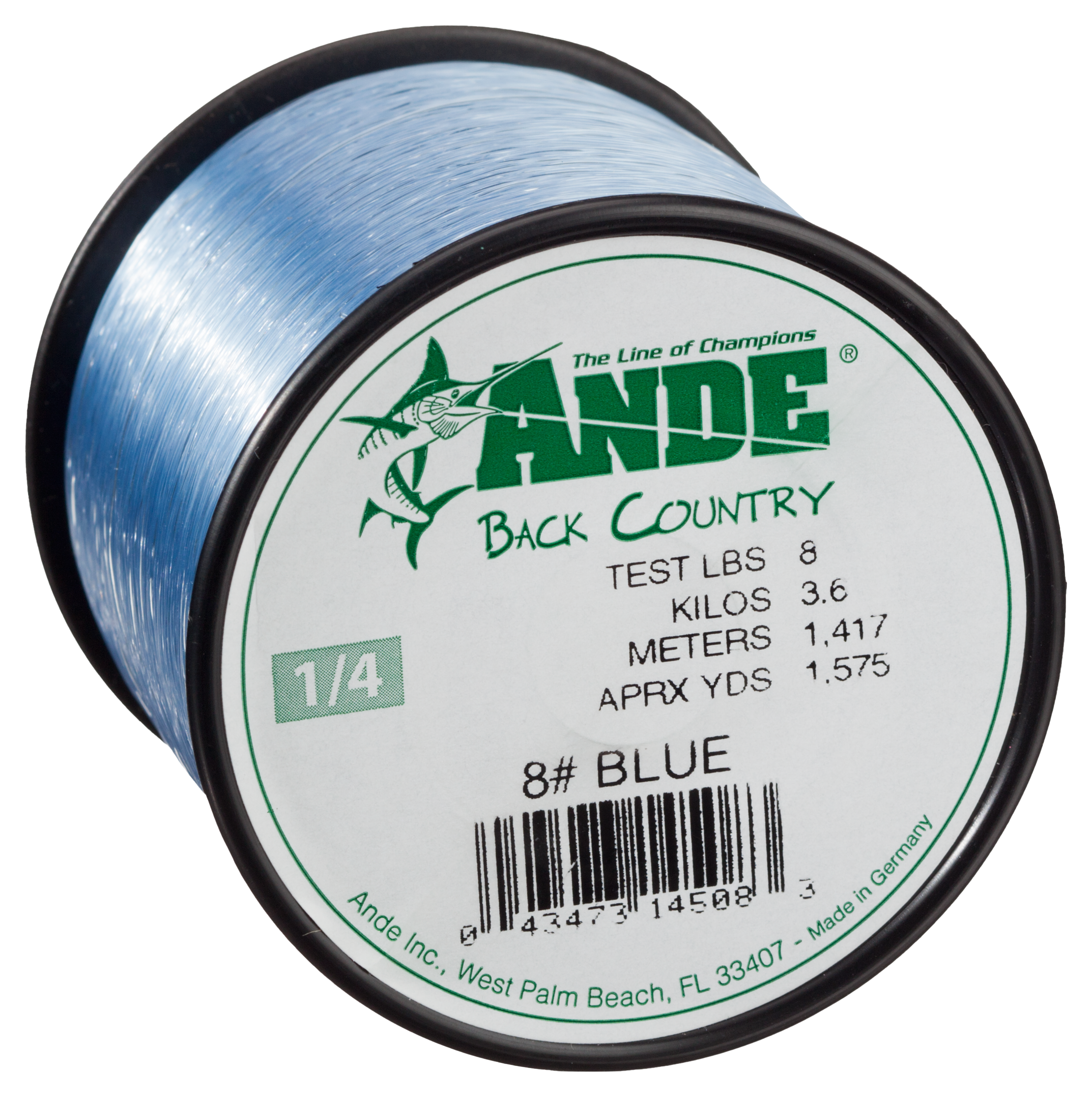 Ande Back Country Monofilament Line - 1/4 lb. Spool - 8 lb. - Slate Blue