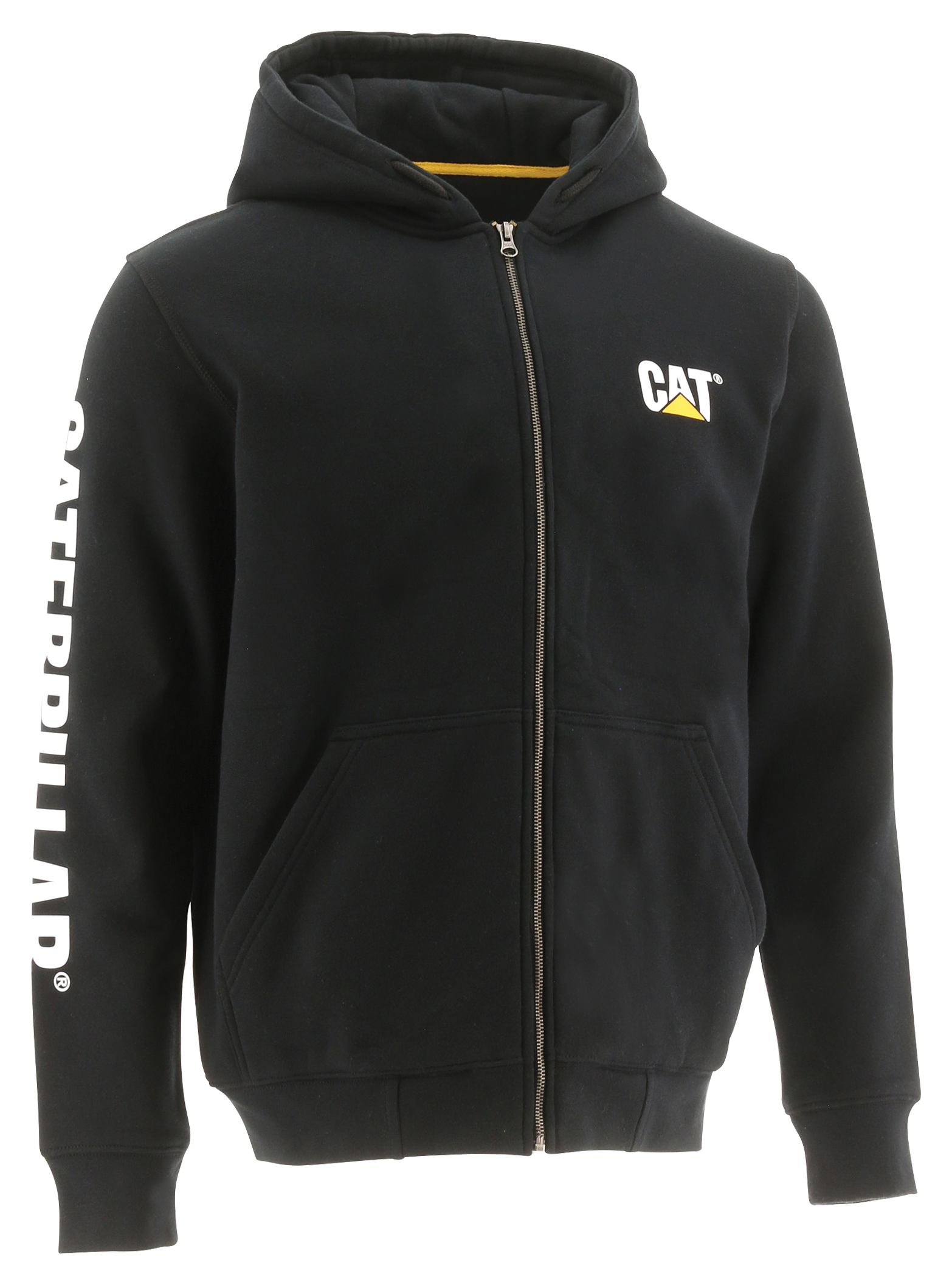 Image of CAT Workwear Full-Zip Hooded Sweatshirt for Men - Black