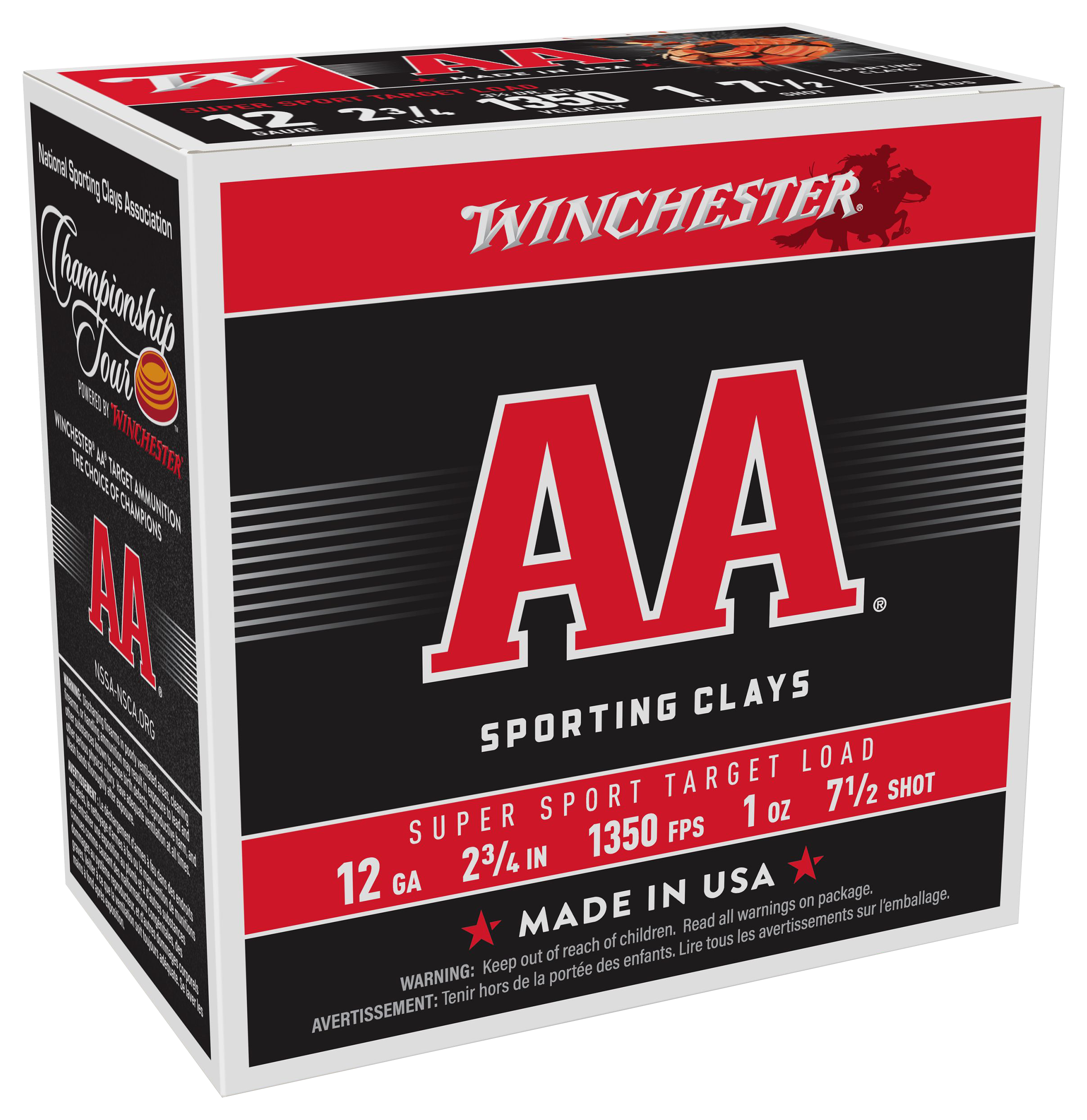 Image of Winchester AA Supersport Light Target Loads Shotshells - 12 Gauge - #7.5 Shot - 25 Rounds