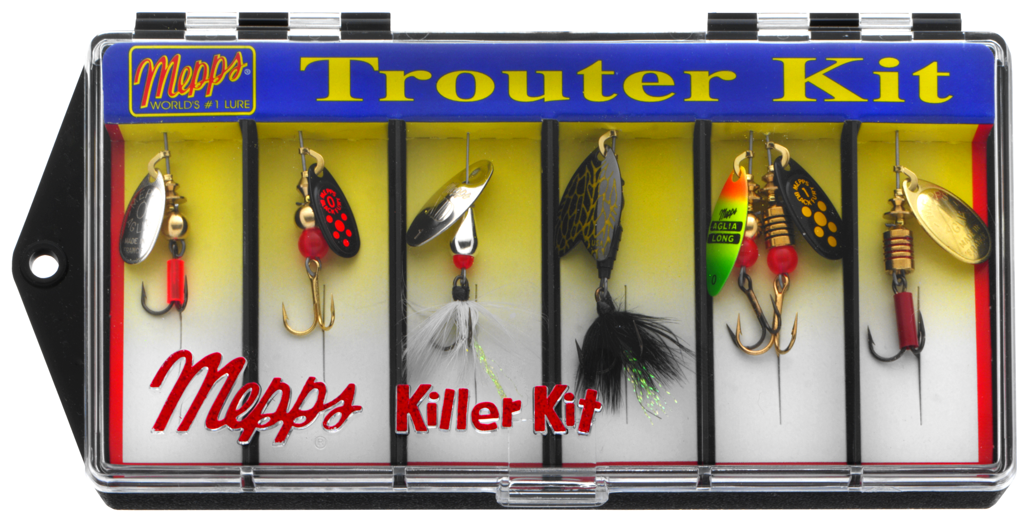 Mepps Trouter Kit - Hot Aglia Assortment, Spinners & Spinnerbaits