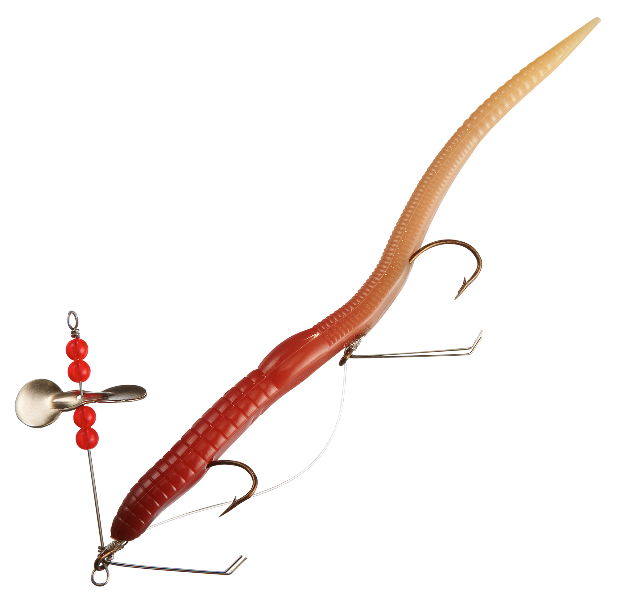 Creme Rigged Scoundrel Worm - Red Bug
