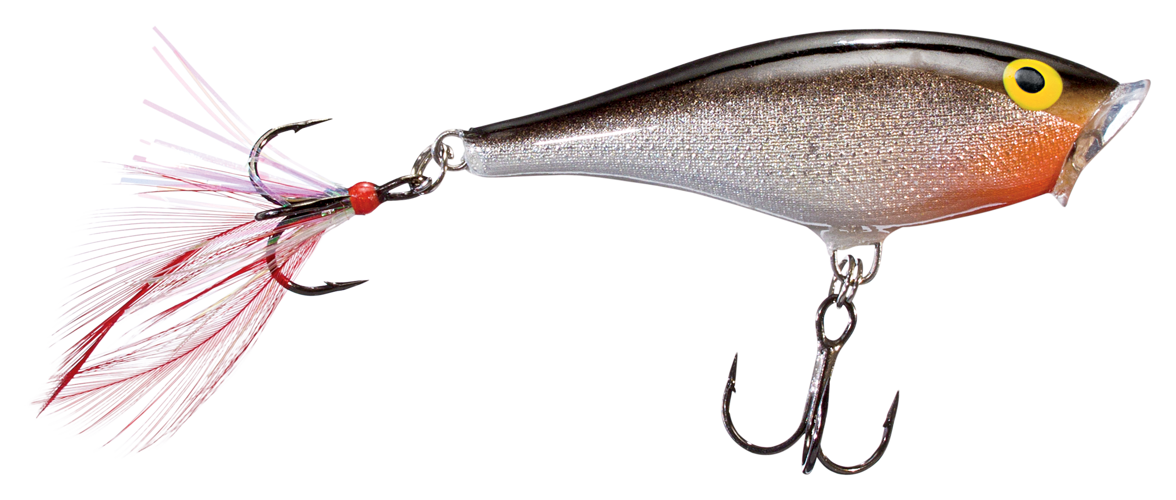 Vintage Rapala Skitter Pop Silver Top Water Popper Rattlin Fishing Lure Lot  of 2