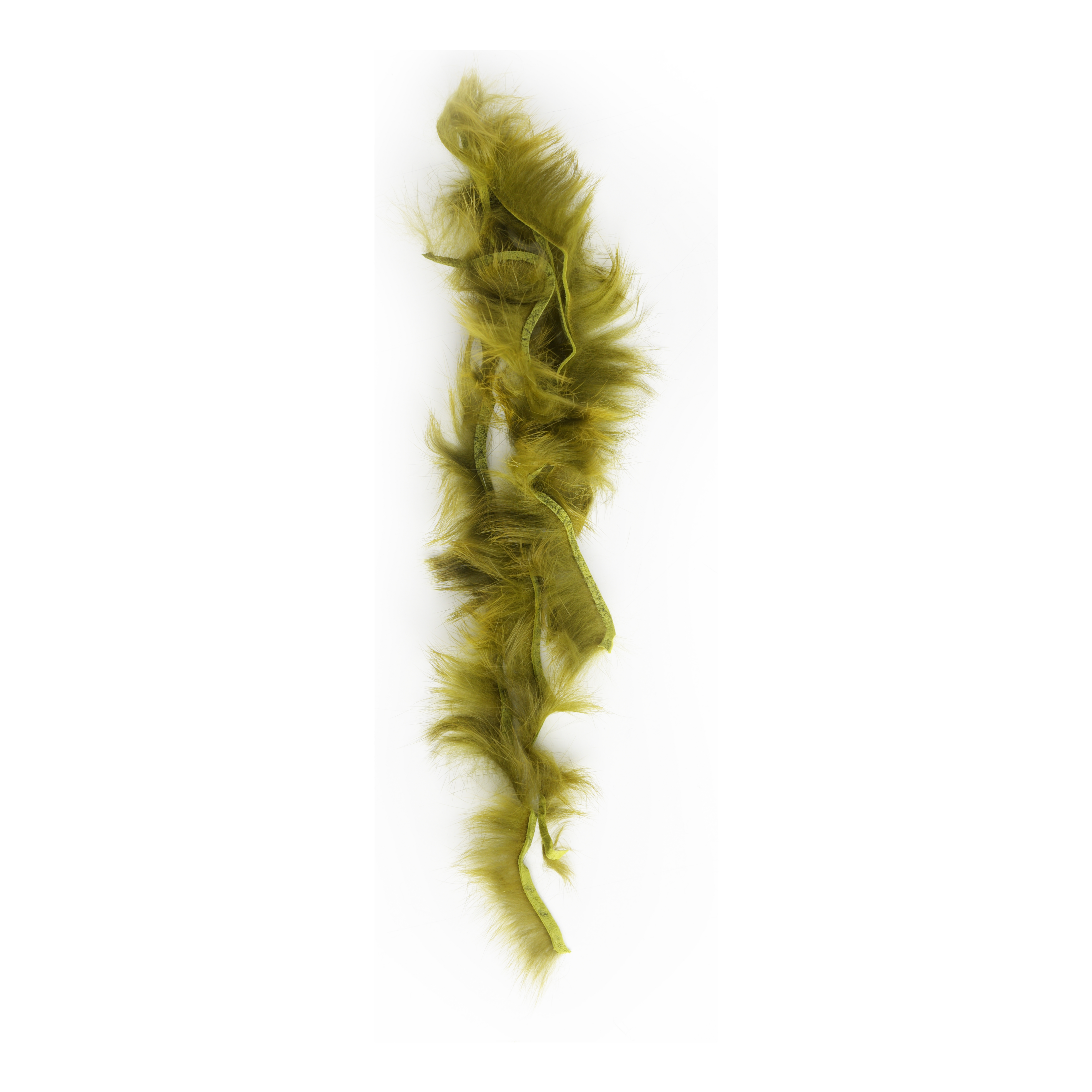 Image of Cross Cut Rabbit Strips Tying Material - Olive