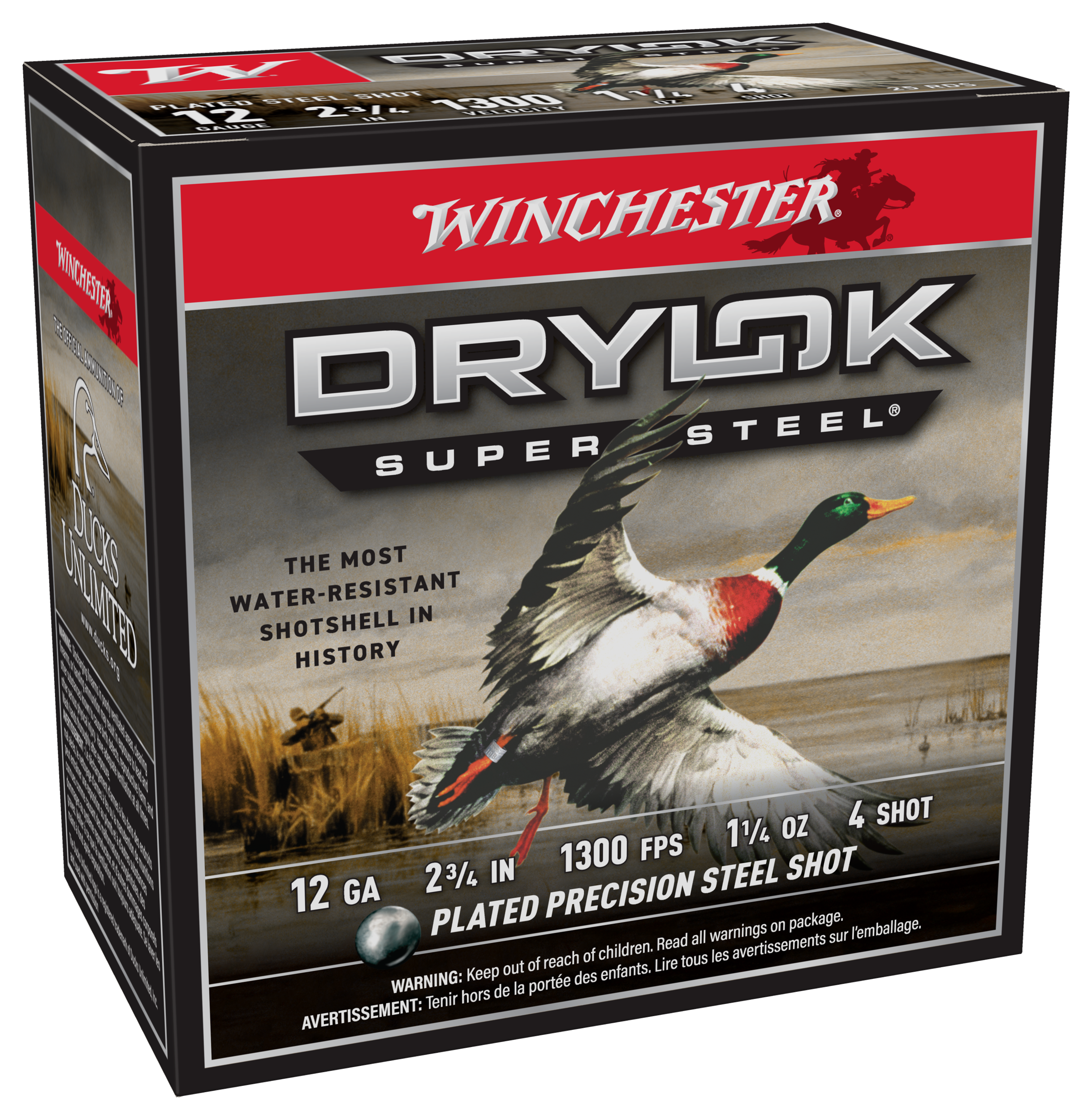 Winchester Drylok Super Steel Magnum 12-Ga. 2-3/4'' 1-1/4 oz. Shotshells -  #4 Shot - 25 Rounds - Winchester