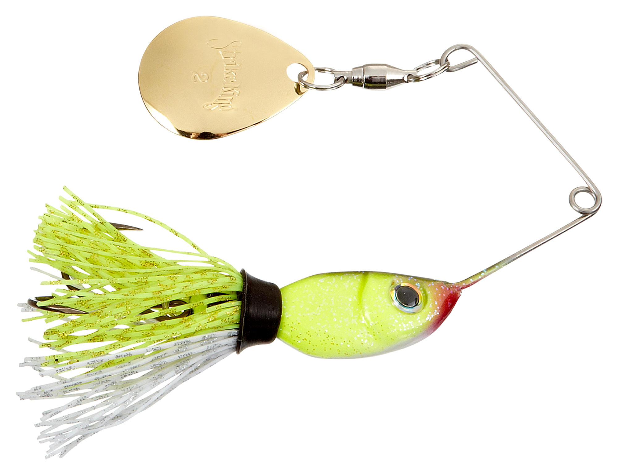 Strike King Red Eyed Mini-King Sinnerbait, Chartreuse/White
