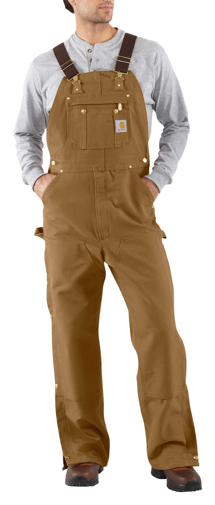 Carhartt® Men's Duck Zip-to-Thigh Bib Overall - Unlined