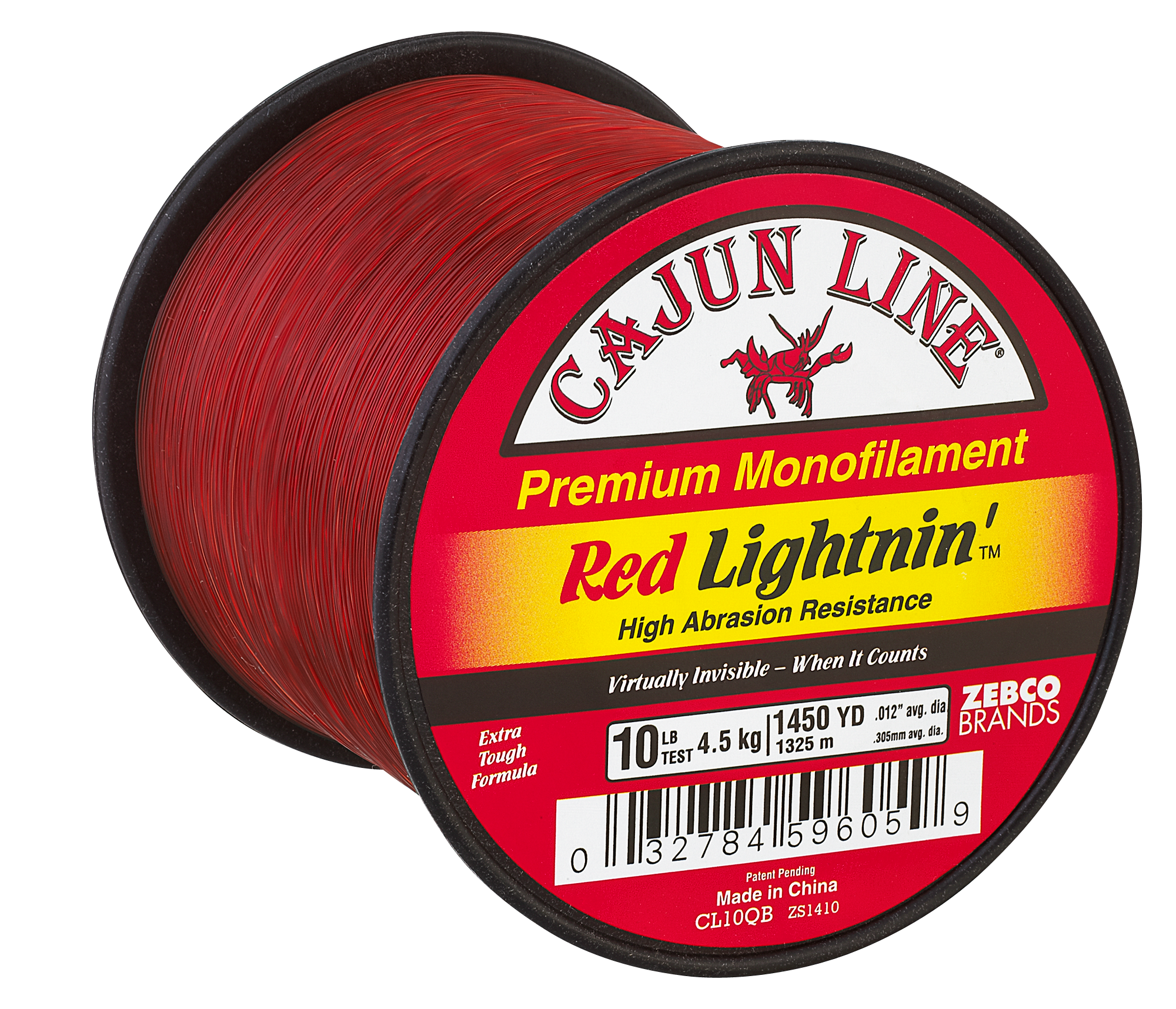 Cajun Line Cajun Red Lightnin' Monofilament Line - 1/4-lb. Spool