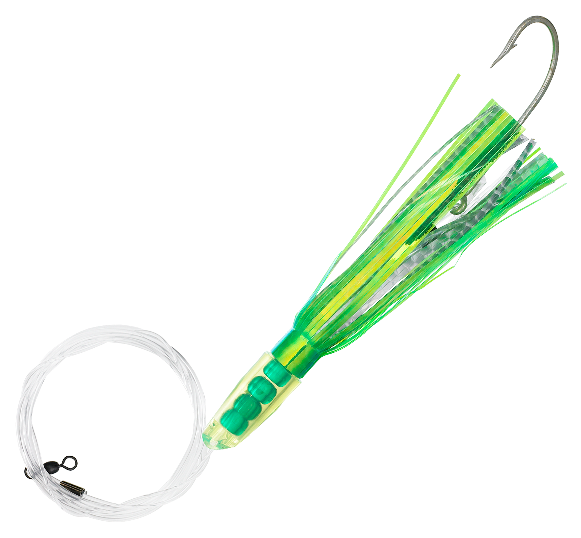 Image of C&H Lures Rattle Jet Saltwater Lure Rigged - Green/Silver Mylar