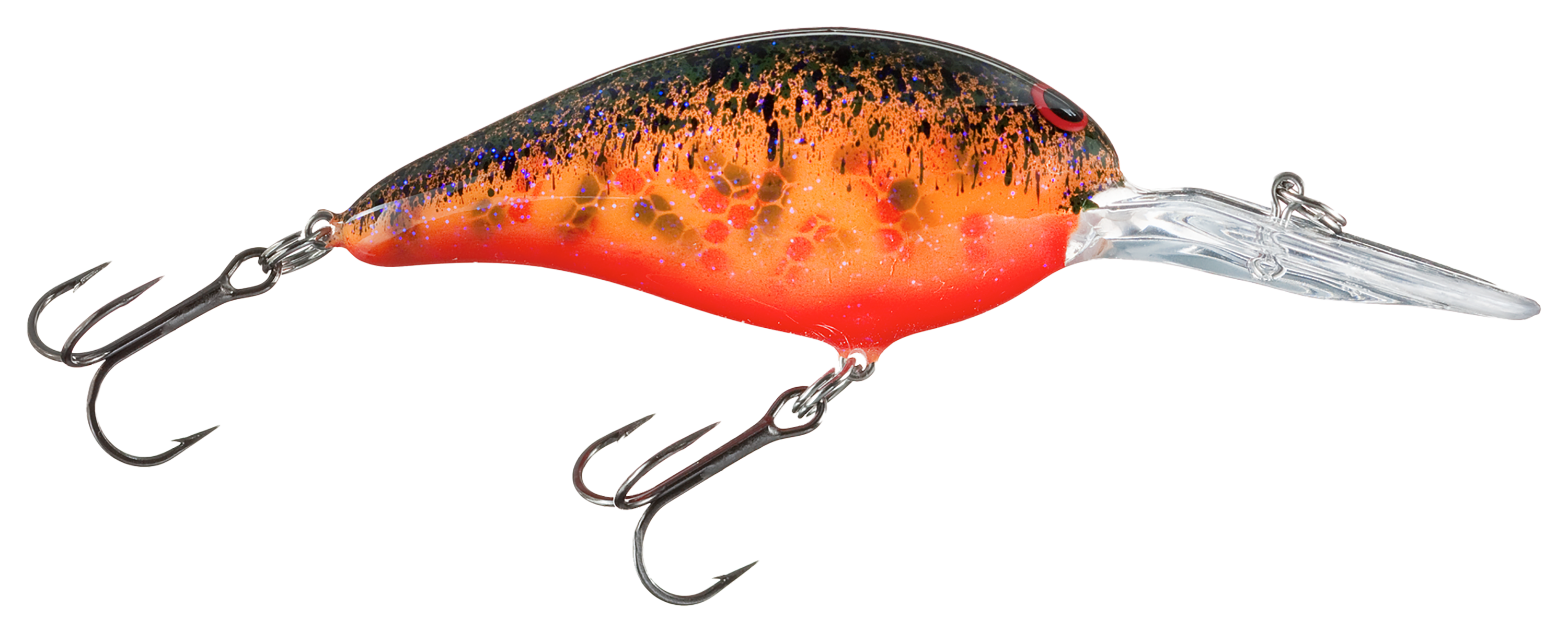 Vintage Norman Deep Baby N, 1/4oz red glitter fishing lure #18757