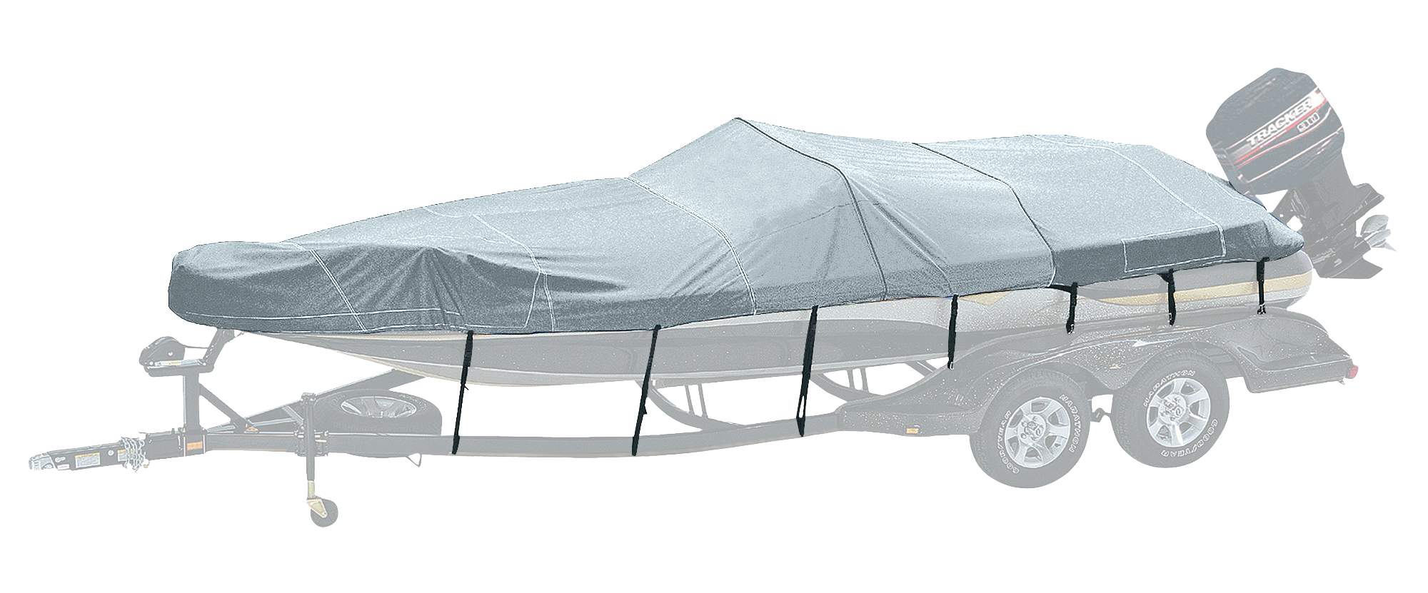 Bass Pro Shops Exact Fit Custom Boat Cover by Westland - Tracker Boats - 2002-2005 Pro Guide V-16 SC - Arctic Silver