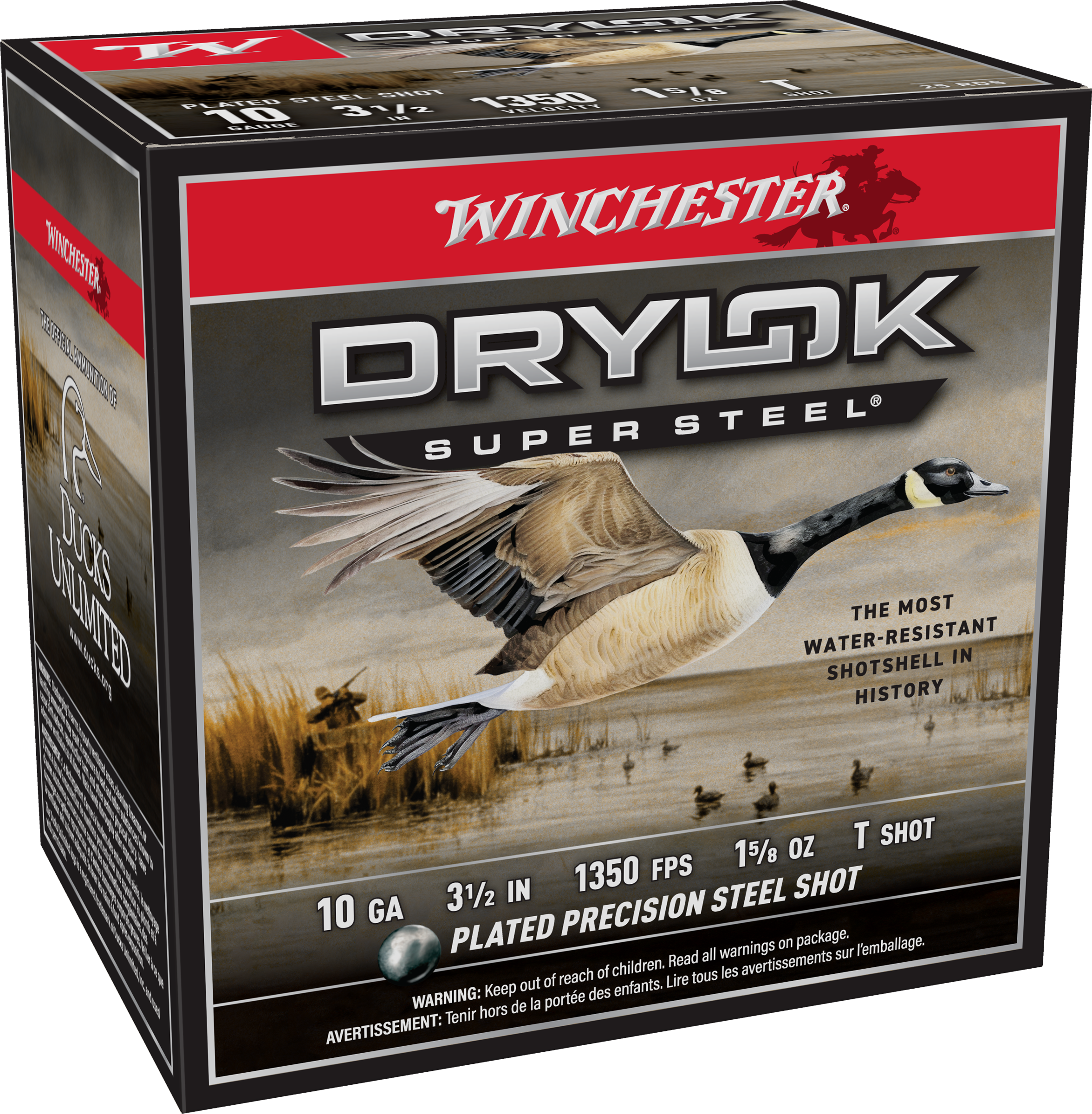 Image of Winchester Drylock Super Steel Magnum 10 ga. 3.5” 1-5/8 oz. Waterfowl Shotshells - T - 1350 - 25 Rounds