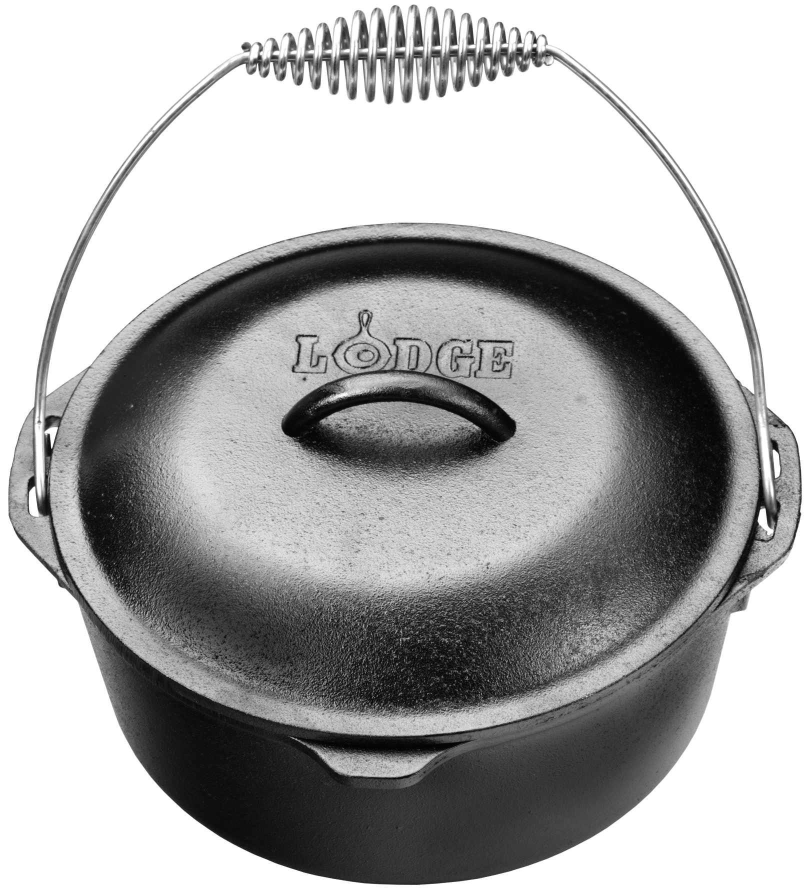 Lodge Logic 5-Quart Cast Iron Deep Camp Dutch Oven, Black