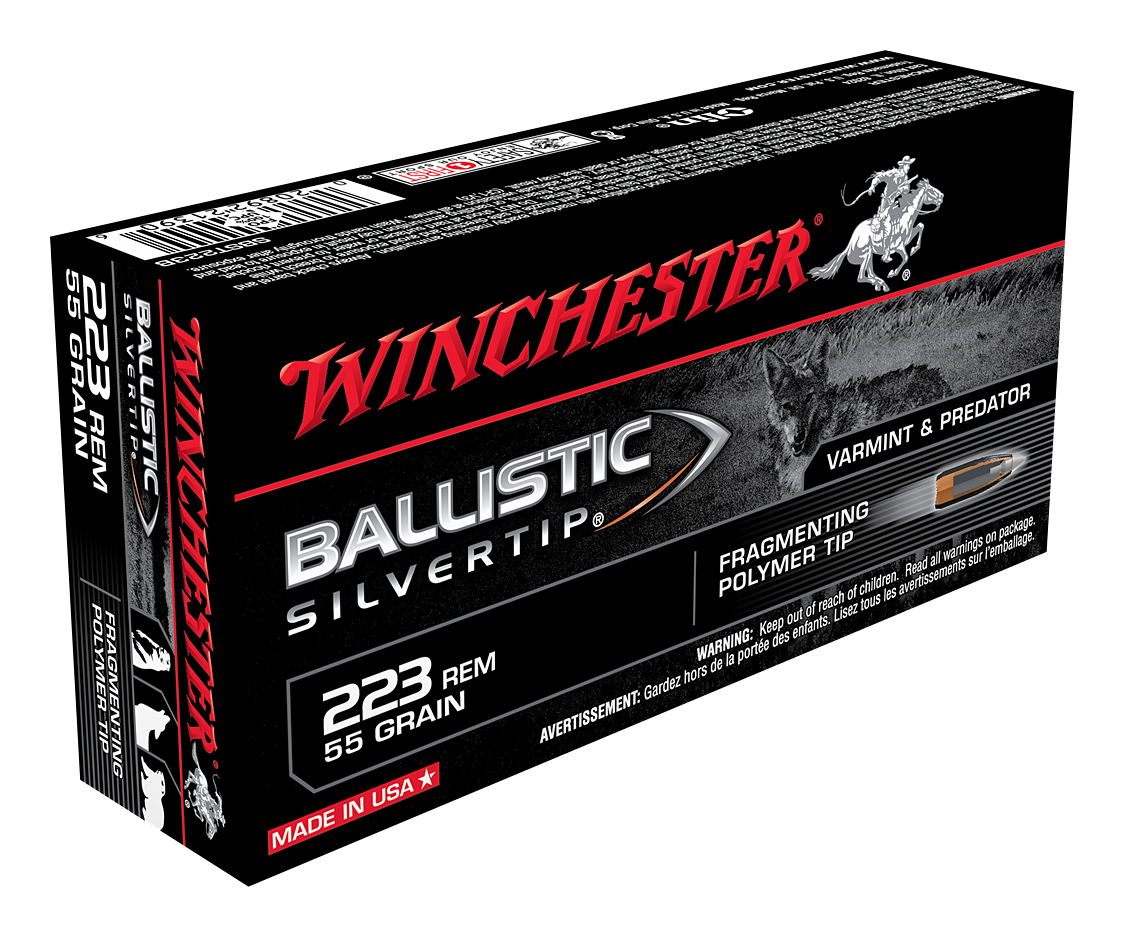Winchester Ballistic Silvertip Centerfire Rifle Ammo - .223 Remington - 55 Grain