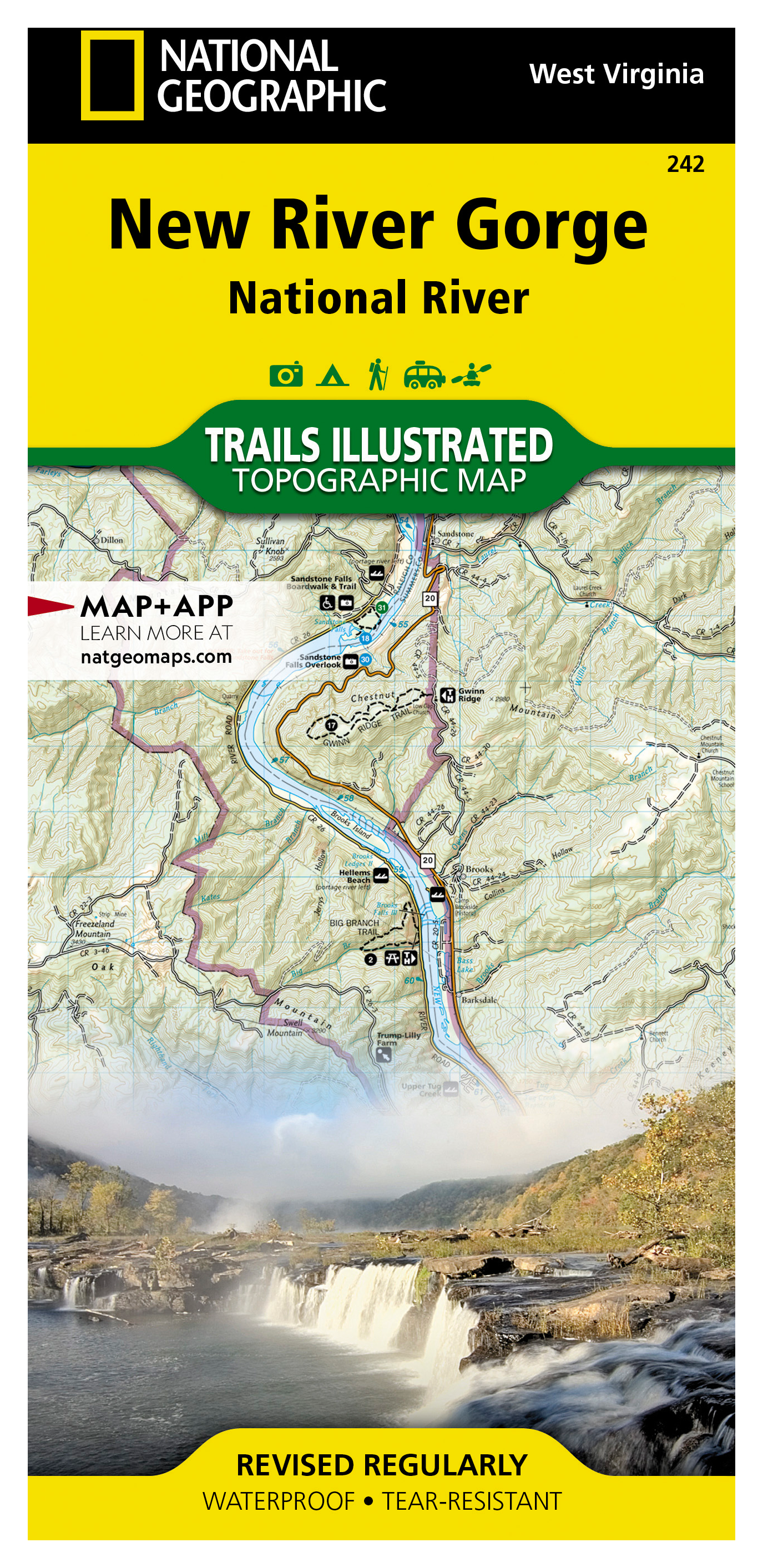 Image of National Geographic Trails Illustrated Topographic Map Guide Series - West Virginia - New River Gorge