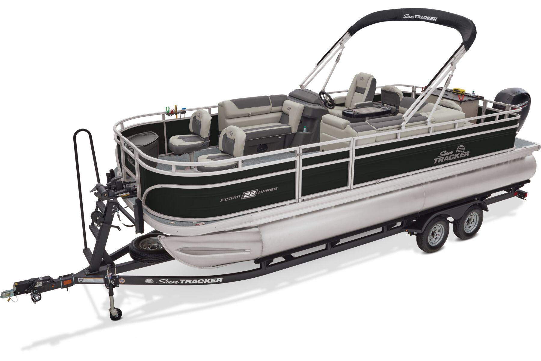 2026 SUN TRACKER FISHIN BARGE 22 DLX w/ 90 ELPT FourStroke Command Thrust Mercury FourStroke Image