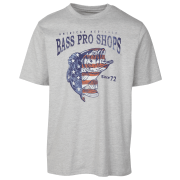 Bass Pro Shops American Heritage Flag Short-Sleeve T-Shirt - Grey Heather - S