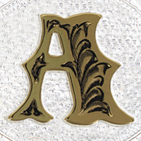 Silver with Gold A and Trim