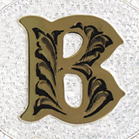 Silver with Gold B and Trim