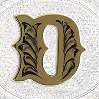 Silver with Gold D and Trim