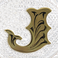 Silver with Gold J and Trim