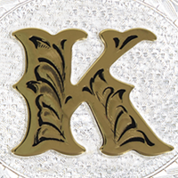 Silver with Gold K and Trim