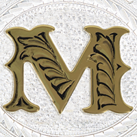 Silver with Gold M and Trim