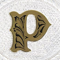 Silver with Gold P and Trim