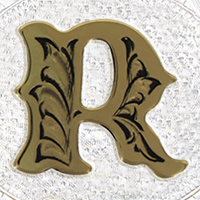 Silver with Gold R and Trim