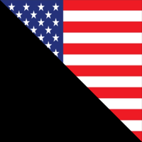 Matte Black/USA Flag