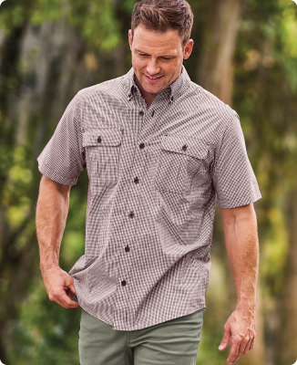 RedHead Spring River Vented-Back Button-Down Short-Sleeve Shirt for Men - Save 40%