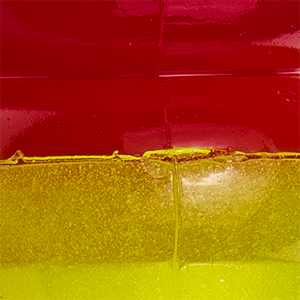 Red/Chartreuse Sparkle Glow