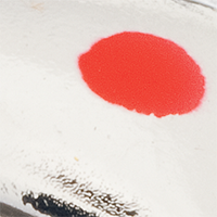 Metallic Silver/Red Spot