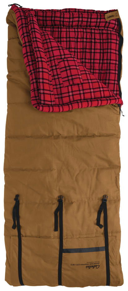 Cabela's Mountain Trapper 0°F Sleeping Bag-Red Plaid/Tan - spring camping gear for families