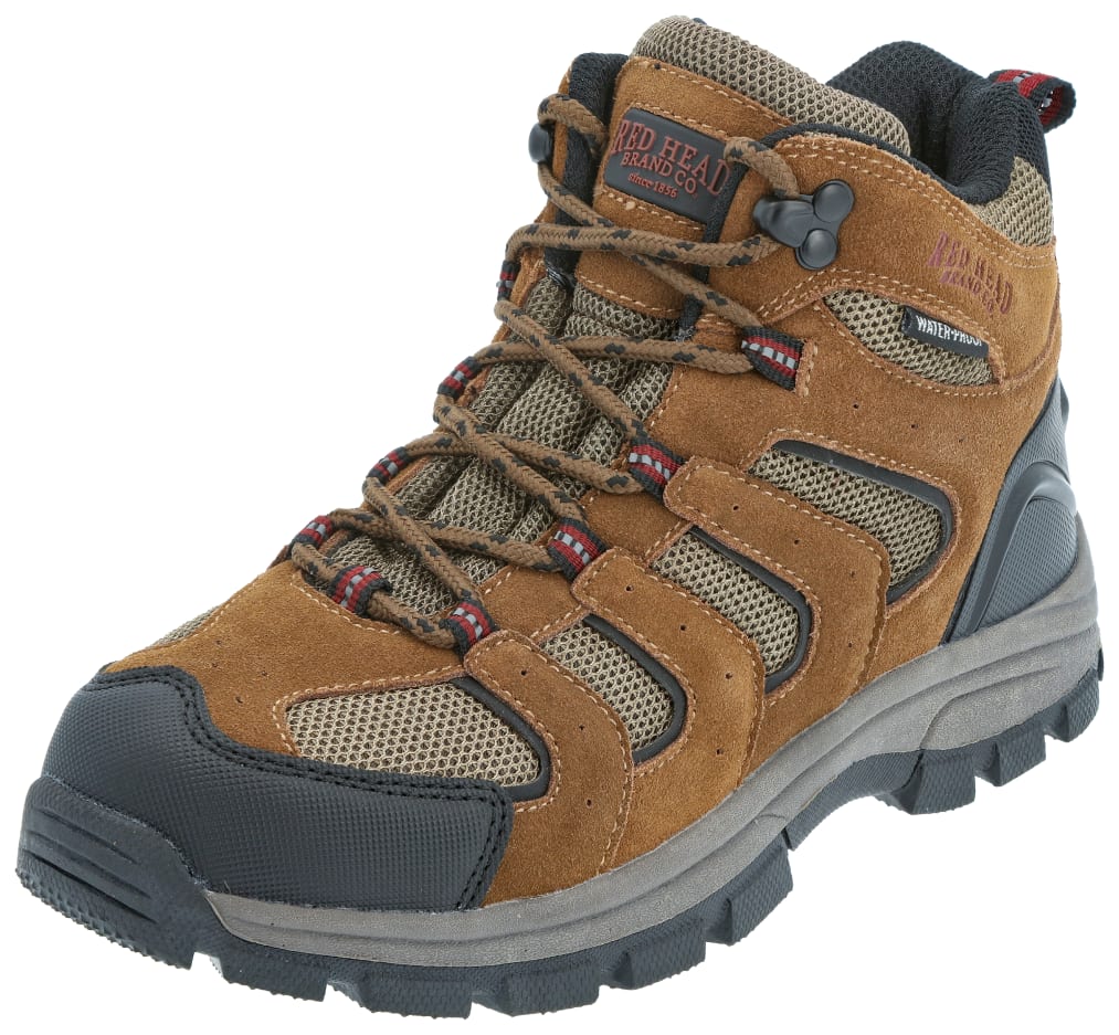 RedHead Zipline Waterproof Hiking Boots for Kids-Brown - spring hiking gear for families